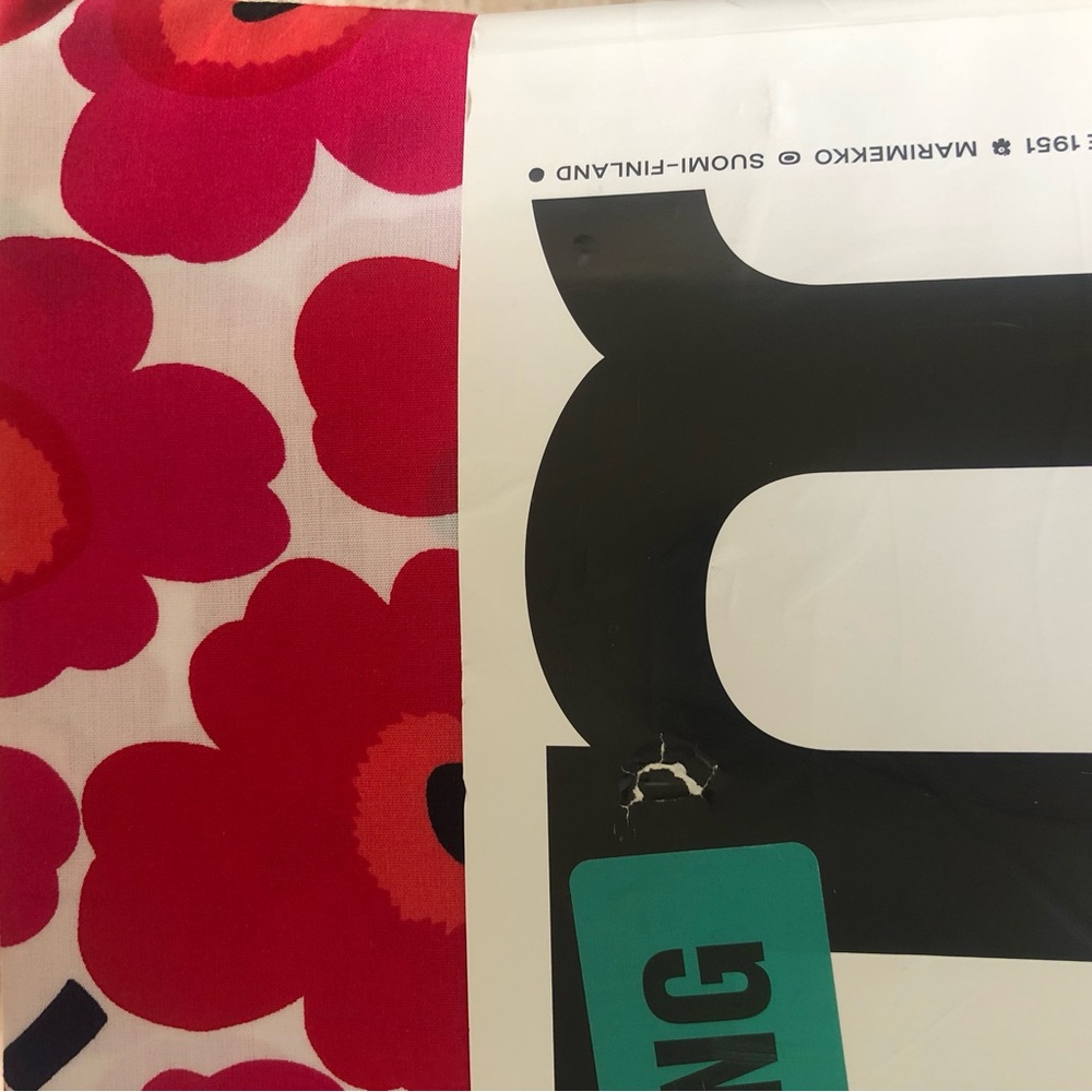 Marimekko King Sheet Set Mini Unikko Red Floral Cotton New